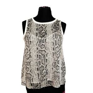 Generation Love Snakeskin Top Python Reptile Sheer Tank Blouse Medium